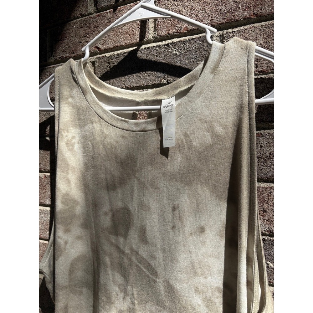 Glyder Electric‎ Tank Linen Lava Dye Open Back Knot Relaxed Fit Large - Picture 5 of 10